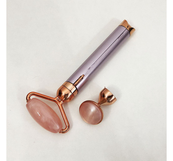 Массажер ролик электрический для лица Facial Roller Massager. Цвет: бежевый