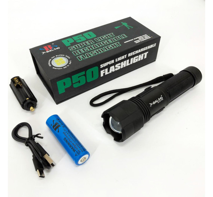 Фонарик ручной тактический Bailong BL-Z01-P50, сверхмощный фонарик, тактические фонари для охоты