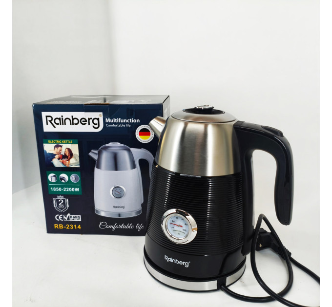 Чайник електричний з датчиком температури Rainberg RB-2314 Black