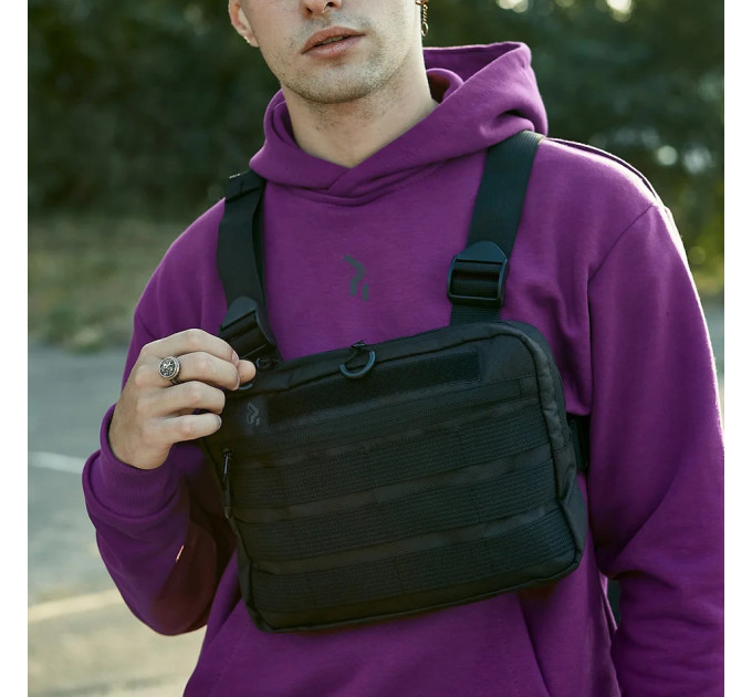 Тактическая нагрудная сумка с Cordura 1000D, мужская разгрузка черная