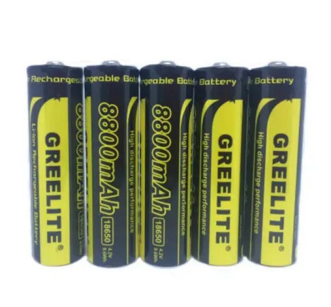 Аккумулятор (1шт) 18650 Greelite 4.2V 9.6Wh Li-ion батарейка для фонарика