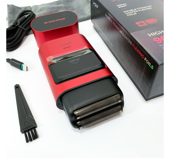 Электробритва-шейвер для бороды и лица VGR V-307 RED металлический корпус