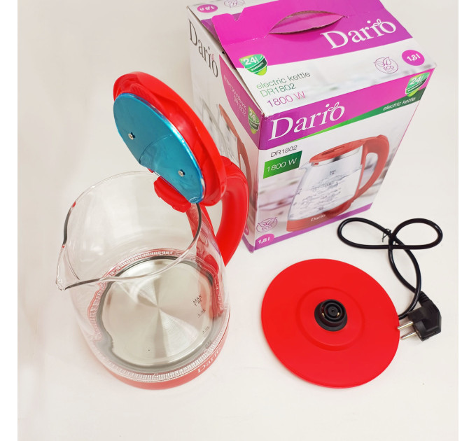 Електрочайник Dario DR1802 Red 1.8л