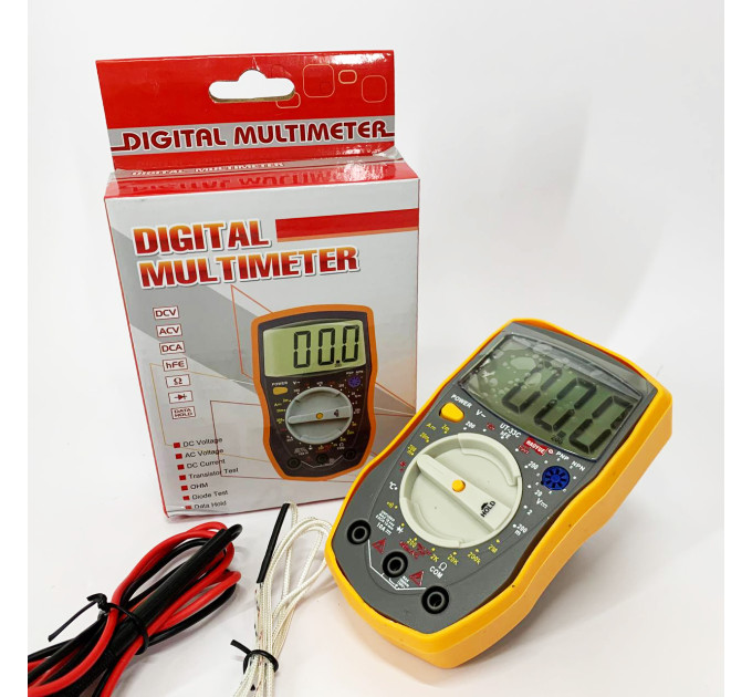 Мультиметр HAOYUE DT-33C Вимірювання: V (AC/DC), A (AC/DC), Ω, hFE, дзвінки. Data Hold, тест діодів