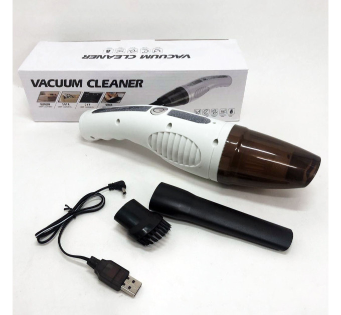 Пылесос автомобильный Car Vacuum Cleaner HY05 на АККУМУЛЯТОРЕ. Цвет: белый