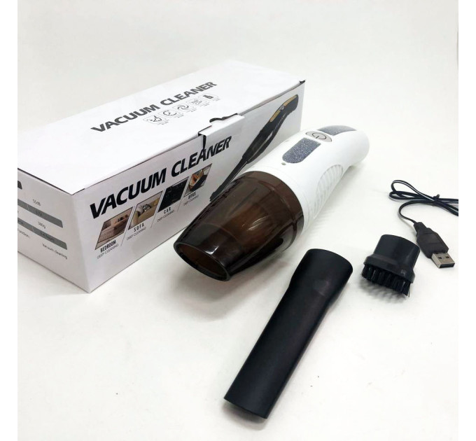Пылесос автомобильный Car Vacuum Cleaner HY05 на АККУМУЛЯТОРЕ. Цвет: белый