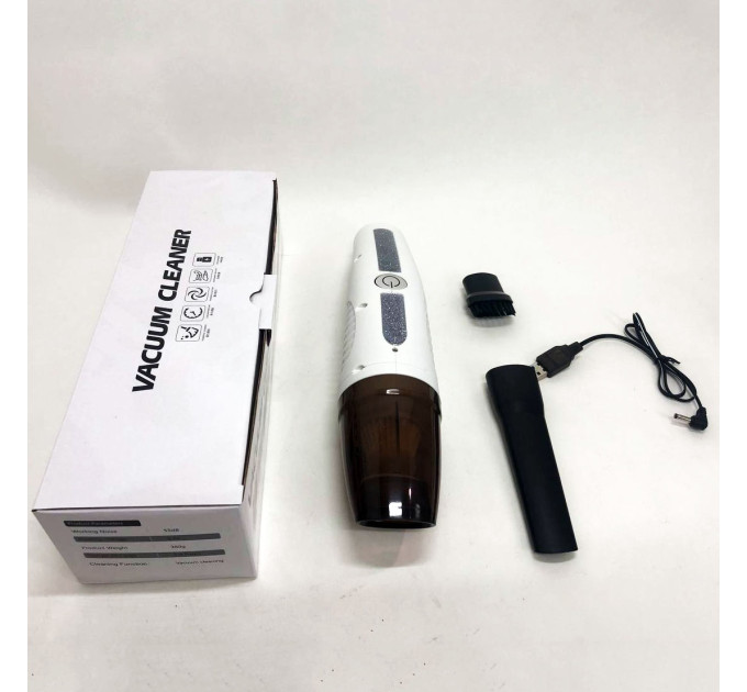 Пылесос автомобильный Car Vacuum Cleaner HY05 на АККУМУЛЯТОРЕ. Цвет: белый