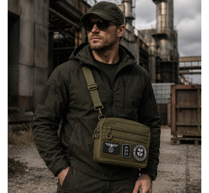 Чоловіча тактична сумка EDC Cordura 600D, сумка для патчів 25×20×5,5 см хакі