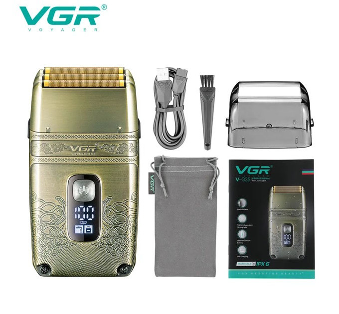 Профессиональная электробритва Шейвер VGR V-335 Shaver с тремя ножевыми блоками, бритва для бороды