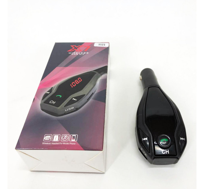 Автомобильный трансмиттер FM MOD. X7 BT модулятор Bluetooth Золотой, ФМ модулятор в машину. Цвет: черный