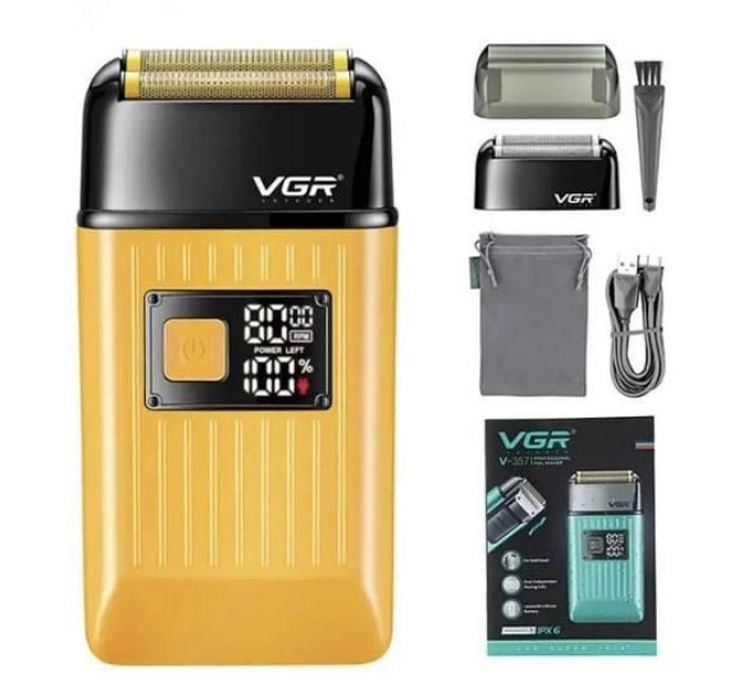 Електробритва портативна чоловіча VGR V-357 професійна бритва Шейвер Yellow