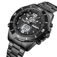 Часы наручные мужские SKMEI 1670BKWT BLACK-WHITE, Армейские часы противоударное