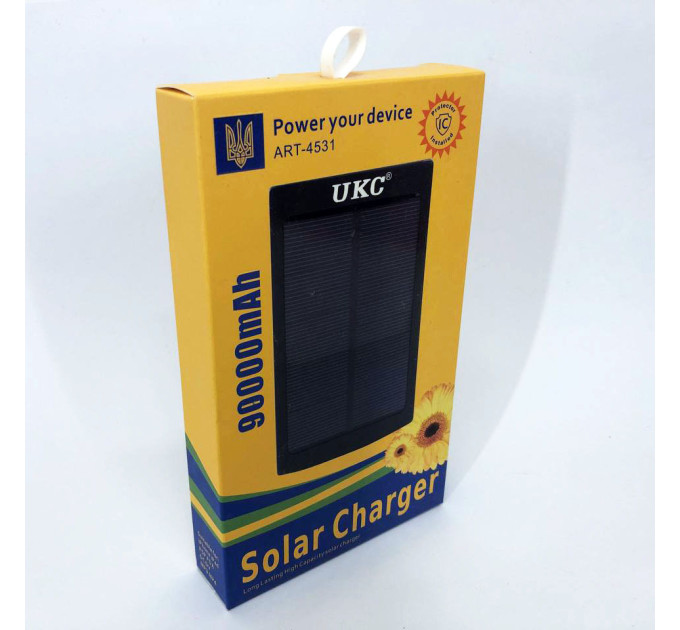 УМБ Power Bank Solar 90000 mAh мобільне зарядне з сонячною панеллю та лампою, Power Bank Charger Батарея