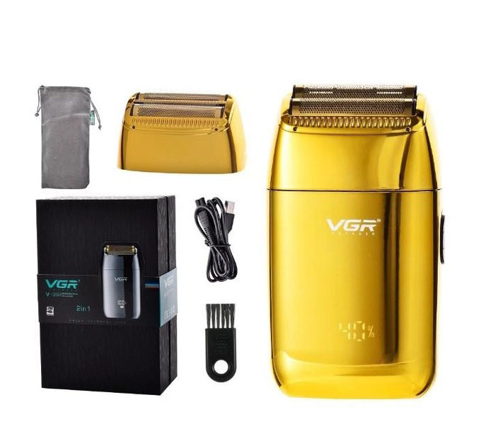 Профессиональный шейвер VGR V-399 GOLD, беспроводная электробритва, бритва триммер для бороды