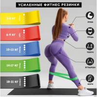 Резинки для фитнеса Fit Simplify GO DO 5 шт, спортивная резинка для тренировок, резина для тренировок