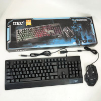 Клавиатура+мышка UKC с LED подсветкой от USB M-710, клавиатура игровая с подсветкой и мышкой