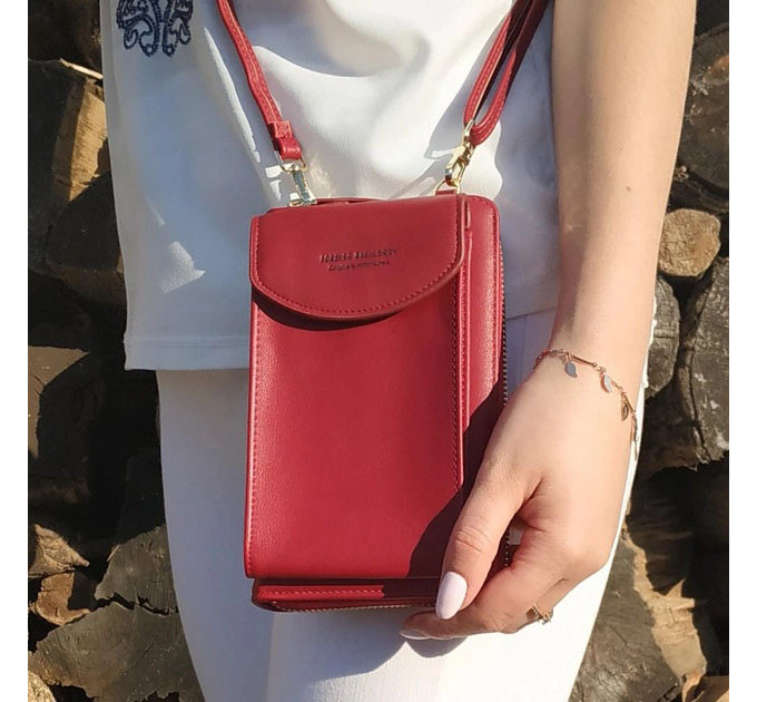 Женский кошелек Baellerry N8591 Red сумка-клатч для телефона денег банковских карт