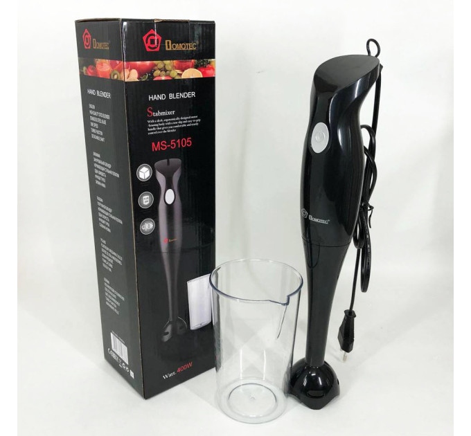 Блендер DOMOTEC MS-5105 400 Вт со стаканом, красивый погружной блендер для дома, электрический блендер