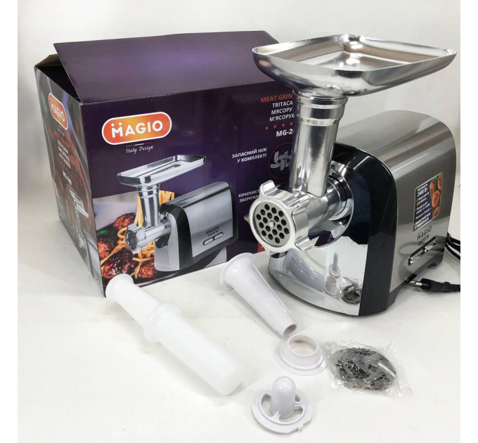 Мясорубка Magio MG-269 2400Вт мясорубка электрическая металл, мясорубка с металлическим редуктором