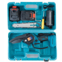 Акумуляторна ланцюгова міні пила 6" (15 см) Domotec 24V для обрізання дерев та розпилу дров, по дереву