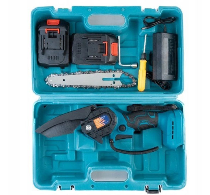 Акумуляторна ланцюгова міні пила 6" (15 см) Domotec 24V для обрізання дерев та розпилу дров, по дереву