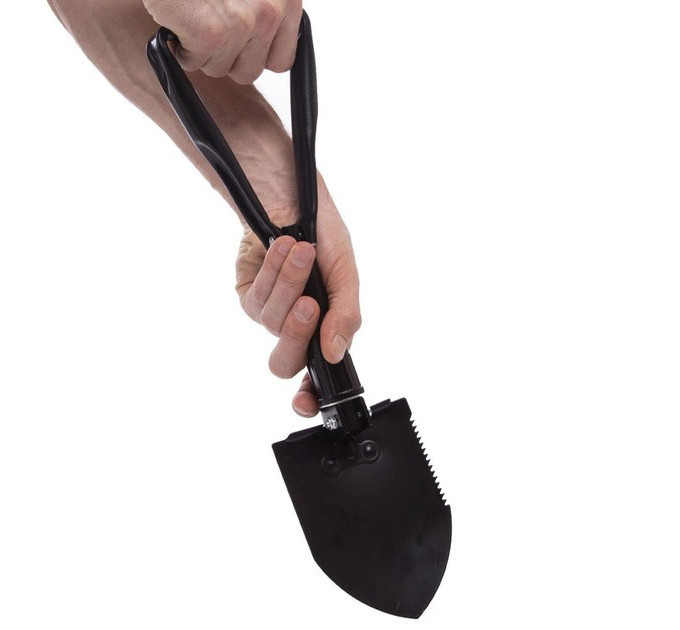 Лопата туристическая многофункциональная Shovel 009, мини лопата для кемпинга, саперная. Цвет: черный