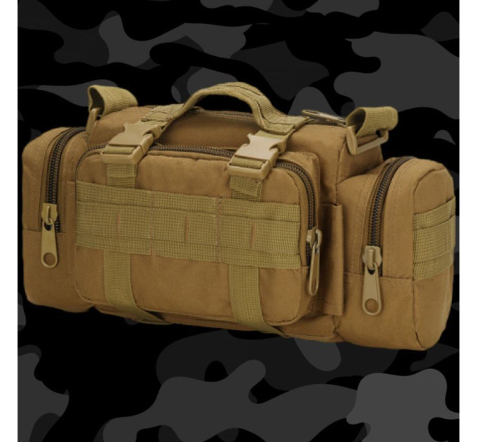 Сумка - подсумок тактическая поясная Tactical военная, сумка нагрудная с ремнем на плечо 5 литров кордура