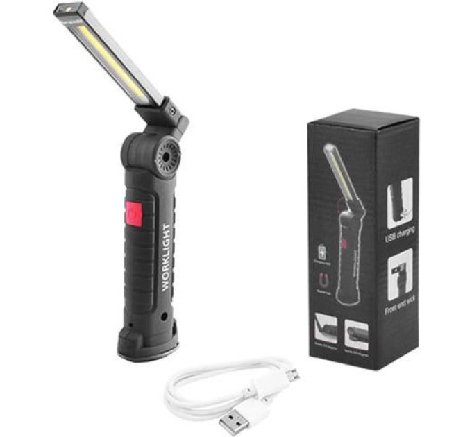 Світлодіодний ліхтар кемпінг W52 SMD + COB, червоний + білий, магніт, гачок, кемпінговий складний ліхтар