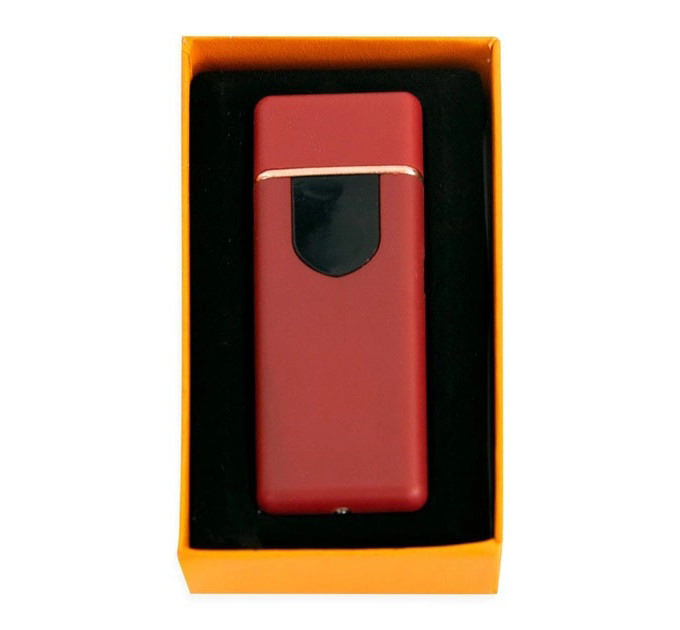 Електрозапальничка USB ZGP ABS, сенсорна електрична запальничка спіральна. Колір: червоний