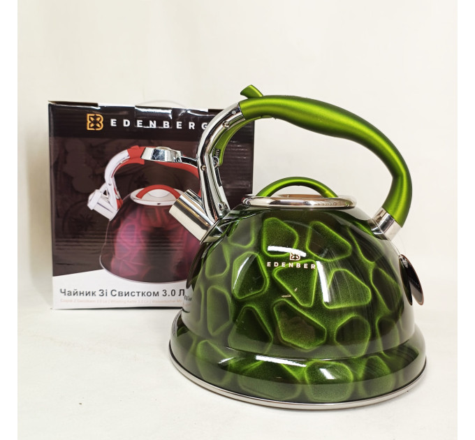Чайник зі свистком Edenberg EB-1910 з турбо індукційним дном 3л Green