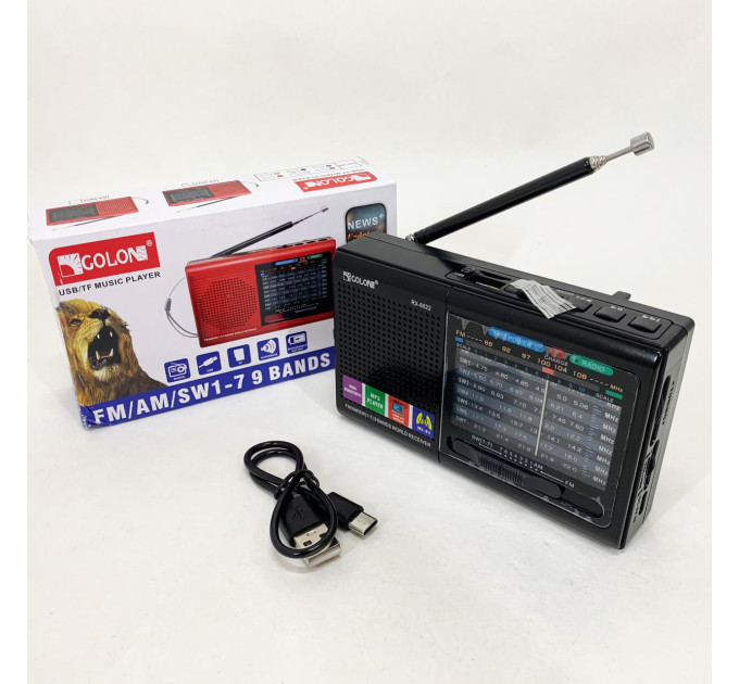 Портативна стовпчик радіо MP3 USB Golon RX-6622 Black