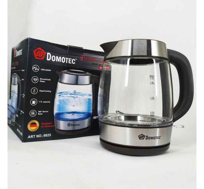 Електричний чайник Domotec MS-7946 скляний 1.7л 2200Вт