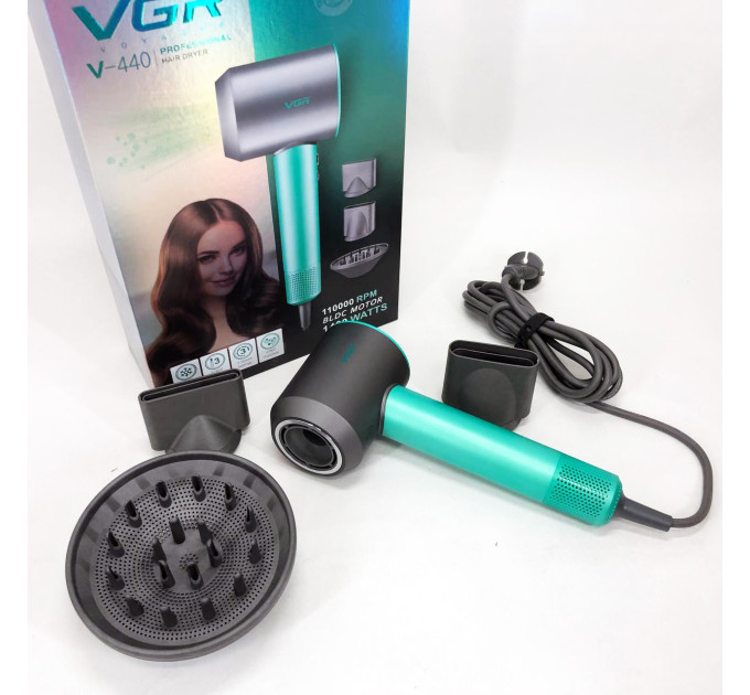 Фен професійний VGR V-440. Колір: зелений