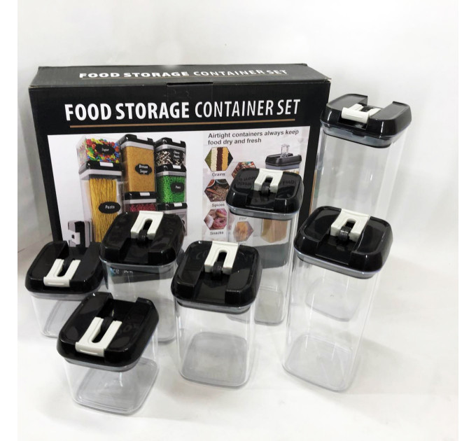 Набір контейнерів для їжі FOOD Storage Container Set на клямках із ущільнювачем із 7 предметів