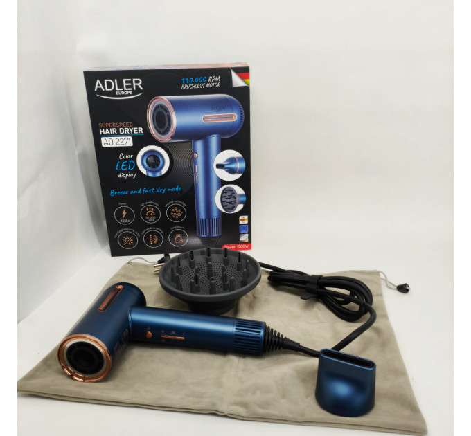 Фен Adler AD 2271 SUPERSPEED TURBO 1500Вт