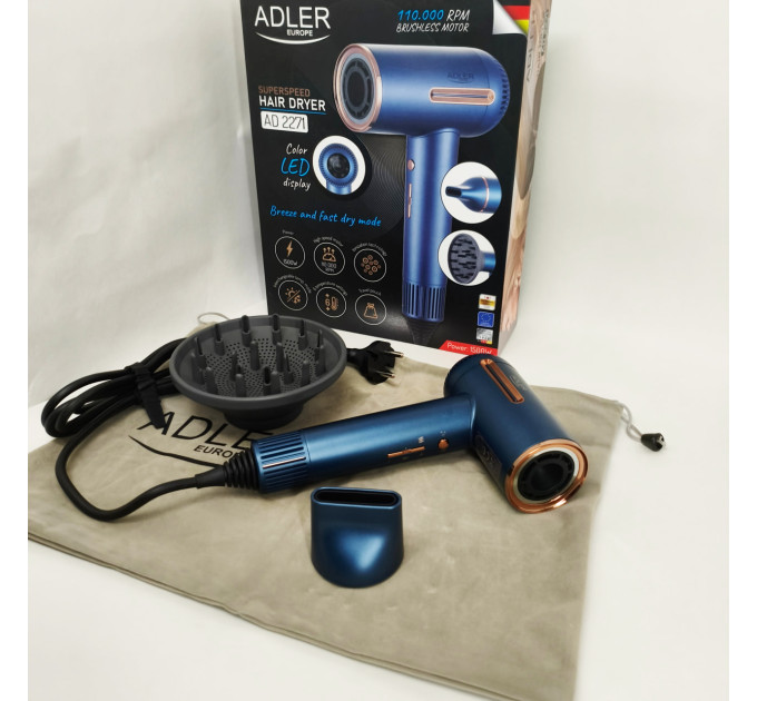 Фен Adler AD 2271 SUPERSPEED TURBO 1500Вт