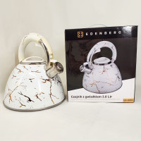 Емальований чайник Edenberg EB-12610 зі свистком та антипригарним покриттям 3л White