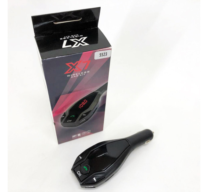 Автомобильный трансмиттер FM MOD. X7 BT модулятор Bluetooth Золотой, ФМ модулятор в машину. Цвет: черный