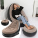 Надувне крісло з пуфом для відпочинку AIR SOFA велюрове Brown
