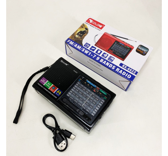 Портативна стовпчик радіо MP3 USB Golon RX-6622 Black