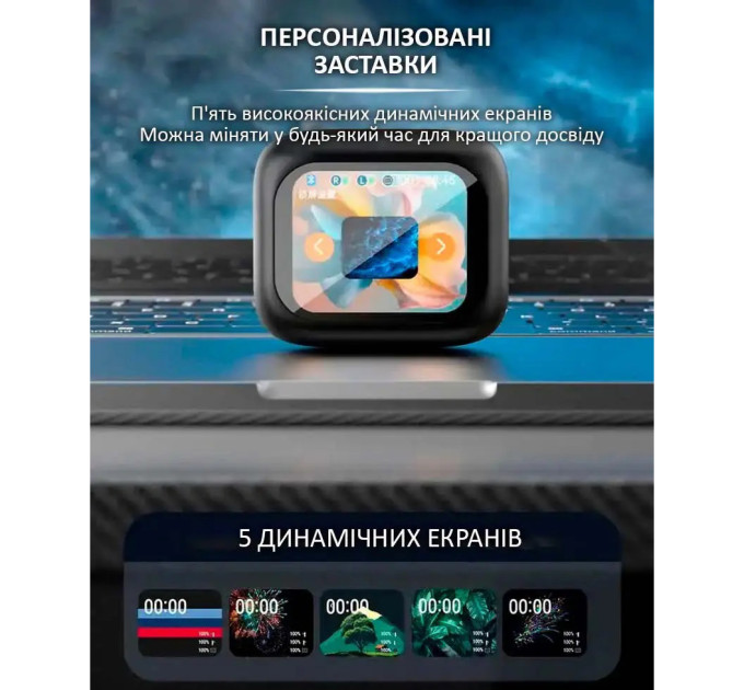 Бездротові навушники LX-10 TWS Earbuds з LED дисплеєм Bluetooth бездротові навушники затички. Колір: чорний