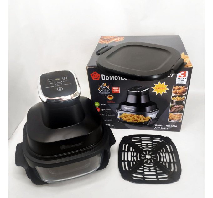 Аэрофритюрница аэрогриль Air Fryer Domotec MS-3228 с LED-экраном для жарки без масла 4600 Вт на 7 л