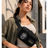 Сумка бананка мужская тактичная через плечо, поясная сумка для патчей и шевронов Cordura