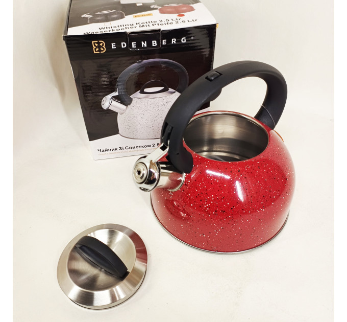 Чайник із свистком Edenberg EB-1440 з мармуровим покриттям 2.5л Red