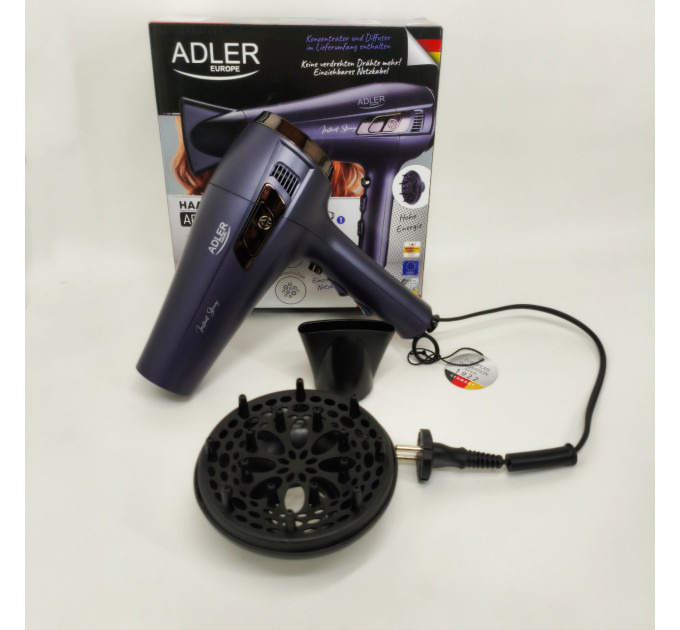 Фен з втягуючим шнуром Adler AD 2273 2400Вт
