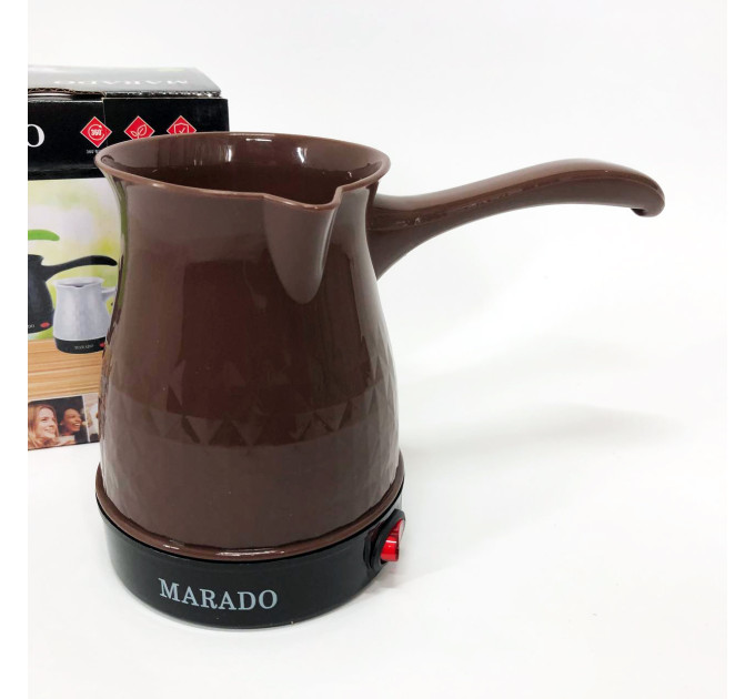 Электрическая турка для кофе Marado MA-1625, Бытовая турка, Бюджетная турка. Цвет: коричневый
