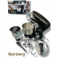 Универсальный кухонный комбайн Rainberg RB-8088 6л мясорубка, блендер 3600Вт Планетарный тестомес Black