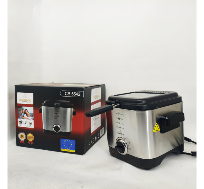 Фритюрниця для дому на 1.5л Crownberg CB-5542 1200Вт