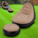 Надувне крісло з пуфом для відпочинку AIR SOFA велюрове Brown