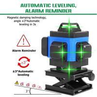 Рівень лазерний лінійний нівелір акумуляторний Laser 4D, 16 ліній, робоча відстань 30м, у валізі